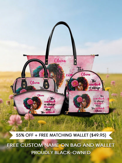 Melaniva "Strong In Pink" Tote Bag The Lucky Bundle - Melaniva