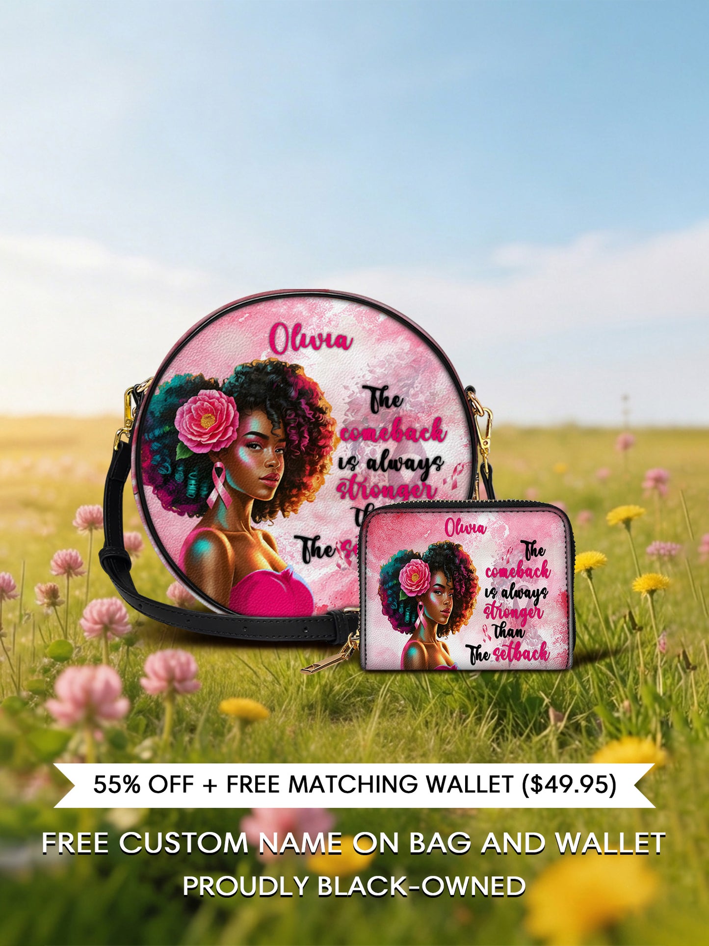 Melaniva Stronger in Pink Leather Circle Crossbody Deal - Melaniva