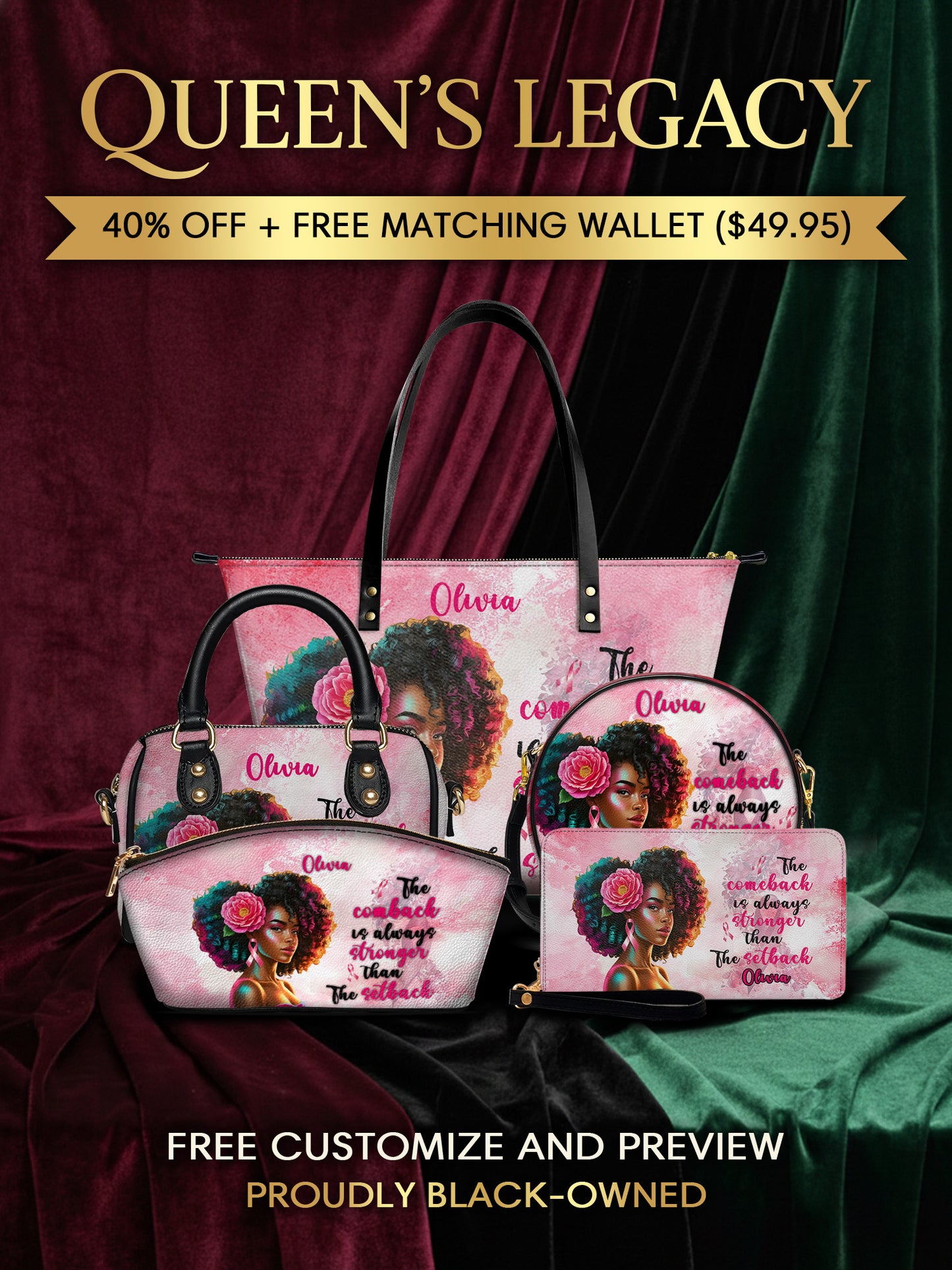 Melaniva "Strong In Pink" Tote Bag The Lucky Bundle - Melaniva