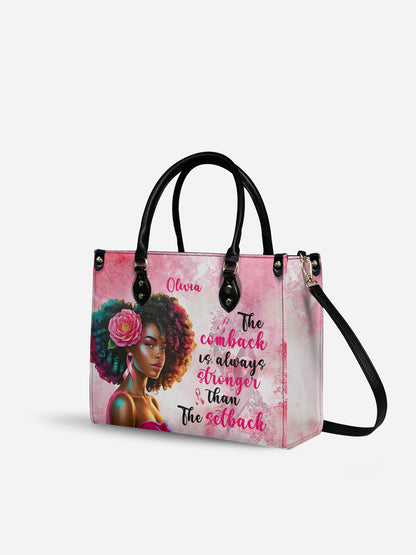 Melaniva Stronger in Pink Leather Handbag Deal