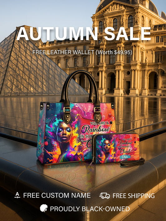 Melaniva Rainbow Clouds Leather Handbag Deal