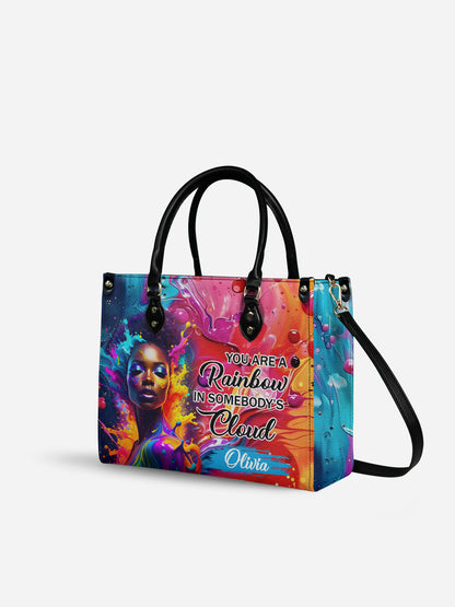Melaniva Rainbow Clouds Leather Handbag Deal