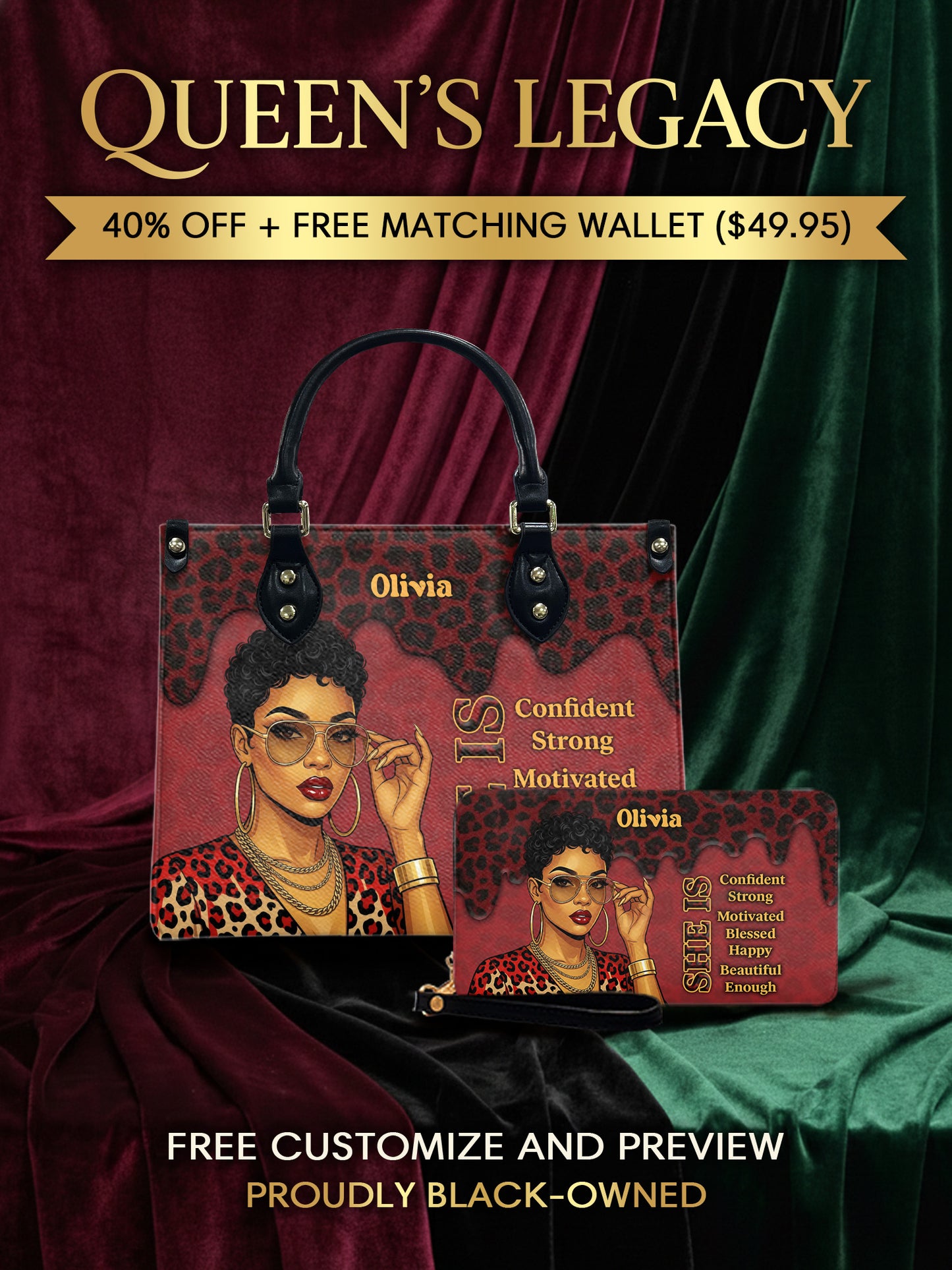 Melaniva “Fierce Leopard Melanin” Leather Handbag Deal - Melaniva