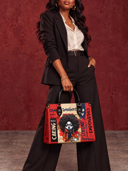Offre de sac à main en cuir Melaniva "Bold Afro Power"