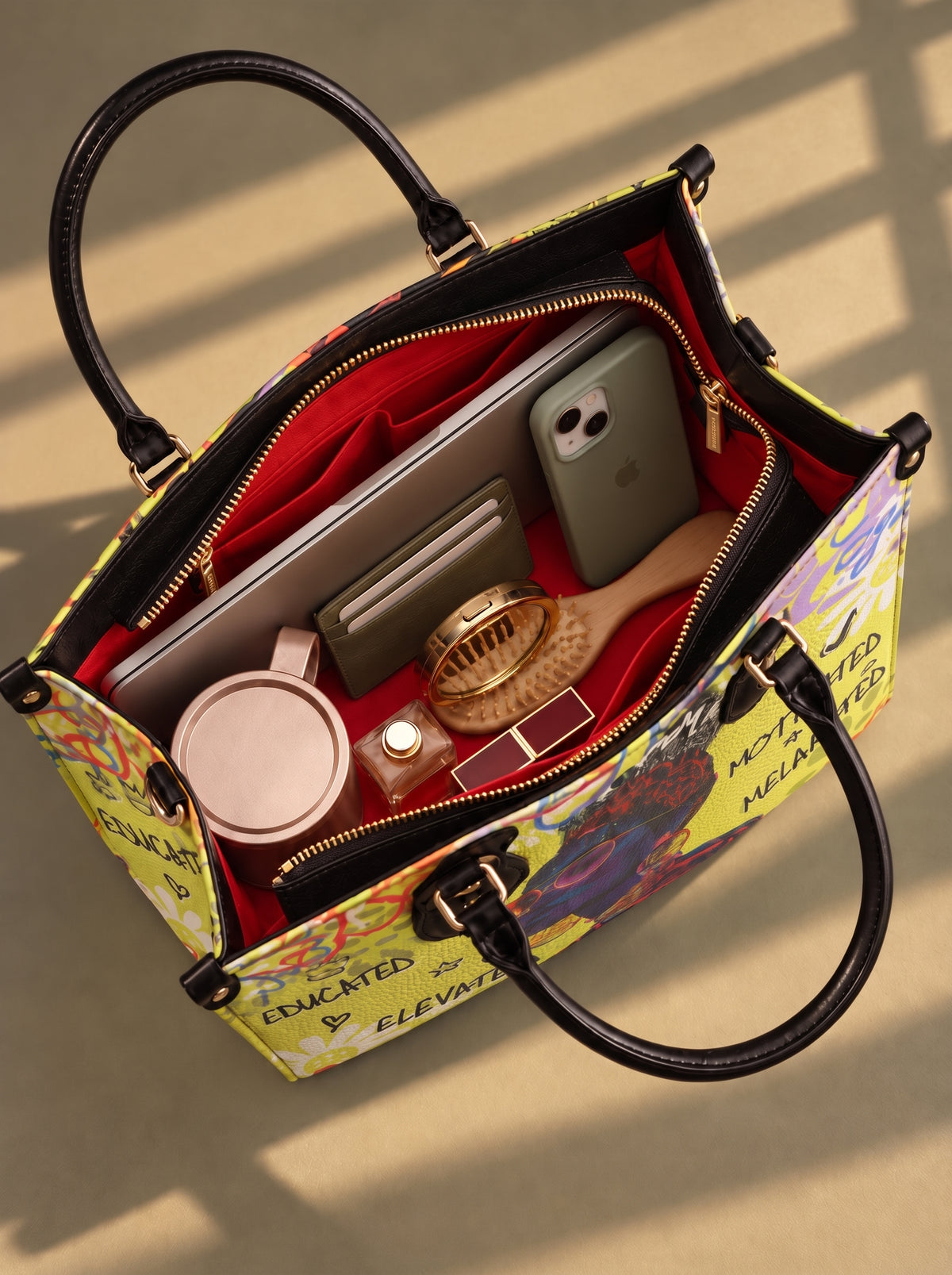 Melaniva I Am Elevated - Lemon Lime Leather Handbag Deal (FREE WALLET)