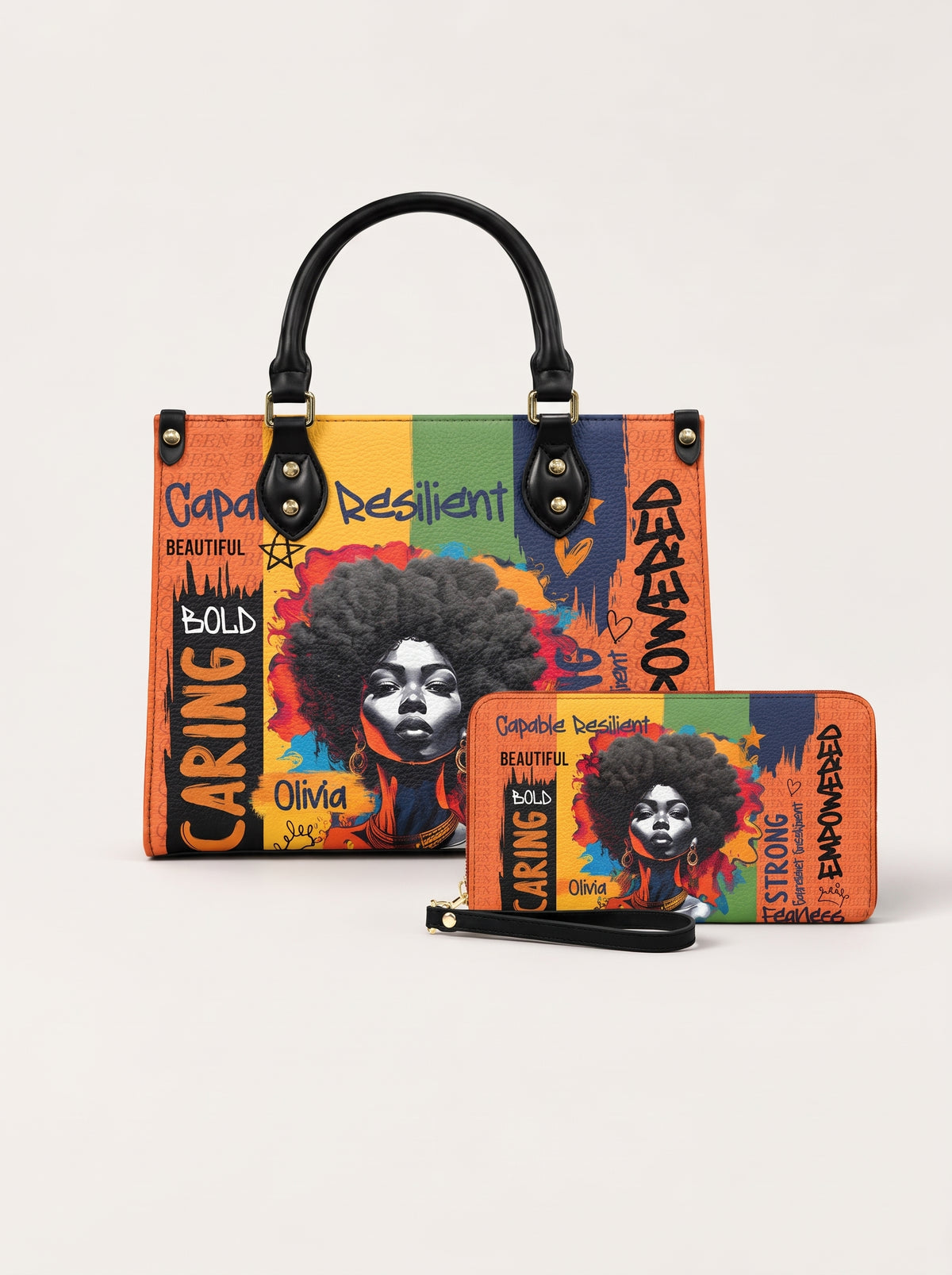 Melaniva Empowered Essence Orange Leather Handbag Deal