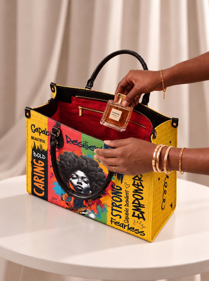 Melaniva Empowered Essence Yellow Leather Handbag Deal (FREE WALLET)