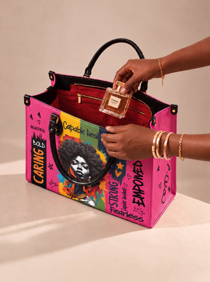 Melaniva Empowered Essence Pink Leather Handbag Deal (FREE WALLET)