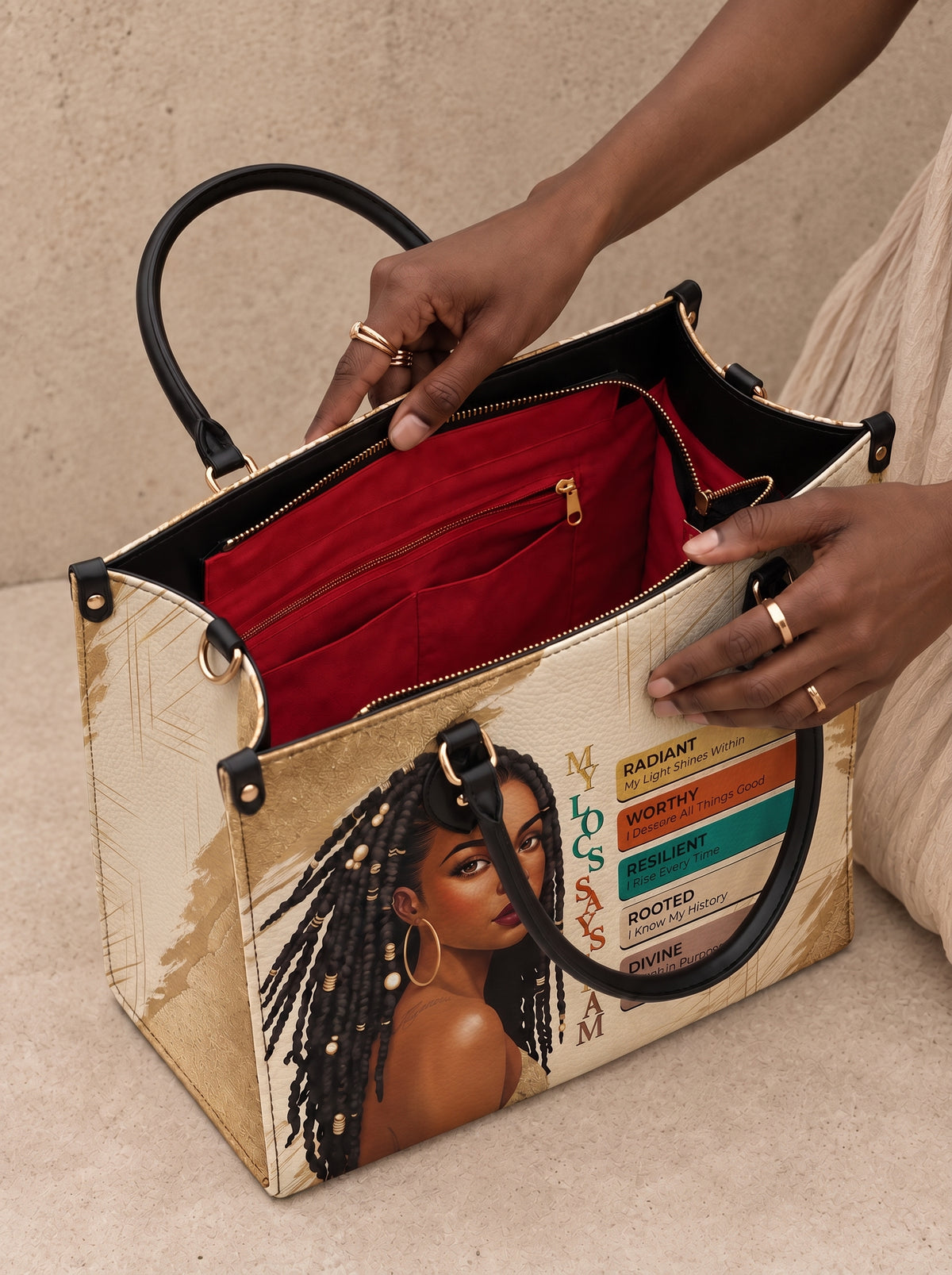 Melaniva “The Power of I Am” Leather Handbag Deal (FREE WALLET)