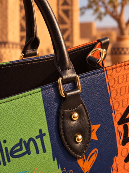 Melaniva Empowered Essence Orange Leather Handbag Deal