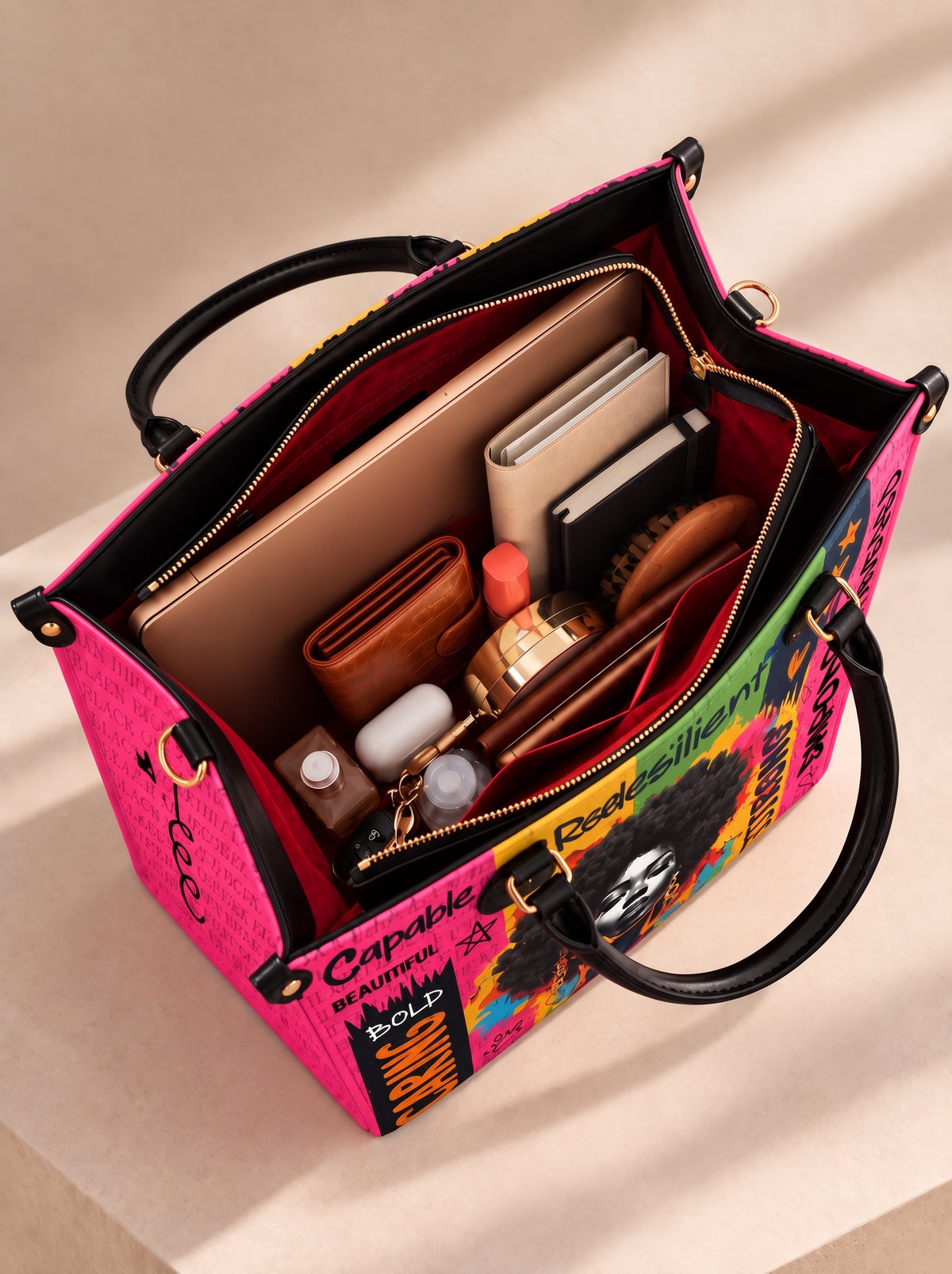 Melaniva Empowered Essence Pink Leather Handbag Deal (FREE WALLET)