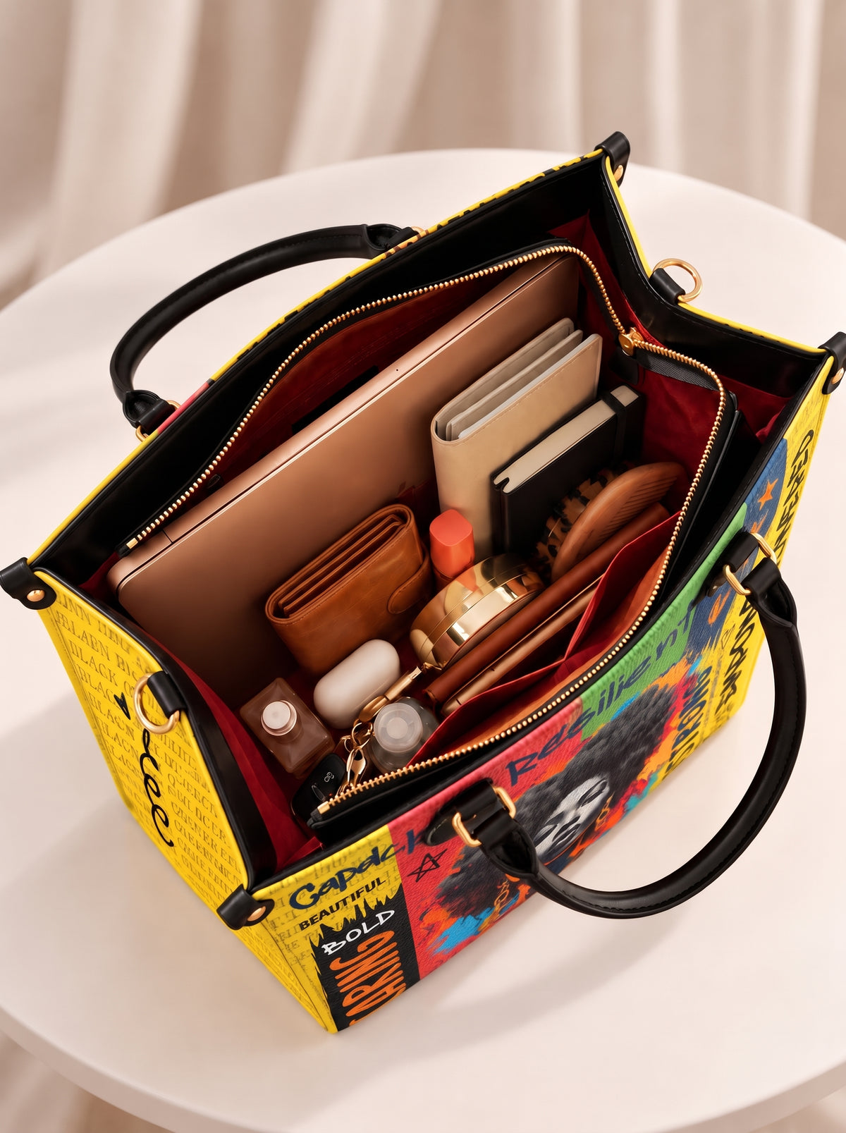 Melaniva Empowered Essence Yellow Leather Handbag Deal (FREE WALLET)