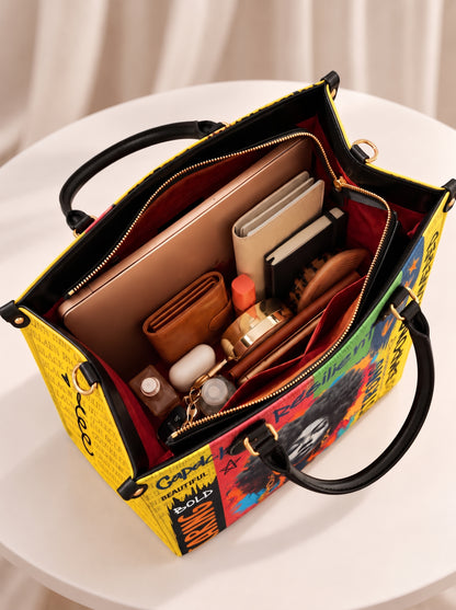 Melaniva Empowered Essence Yellow Leather Handbag Deal (FREE WALLET)