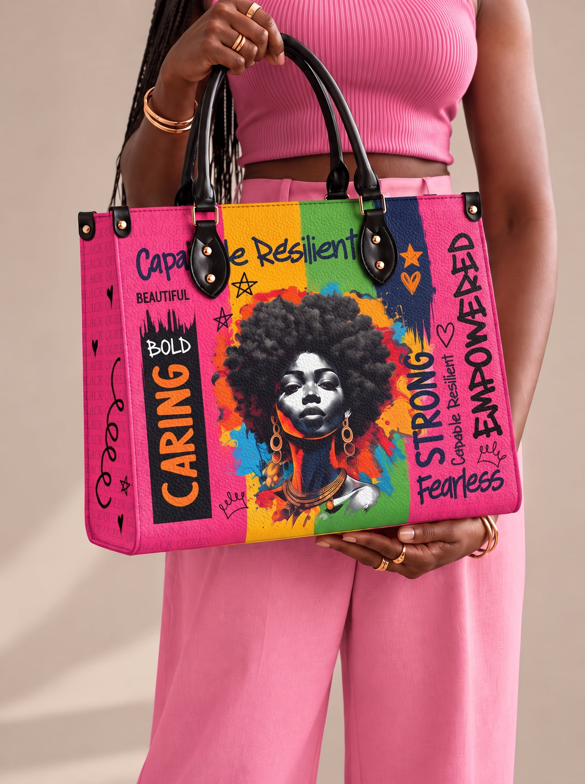 Melaniva Empowered Essence Pink Leather Handbag Deal (FREE WALLET)