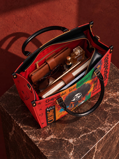 Melaniva Empowered Essence Red Leather Handbag Deal (FREE WALLET)