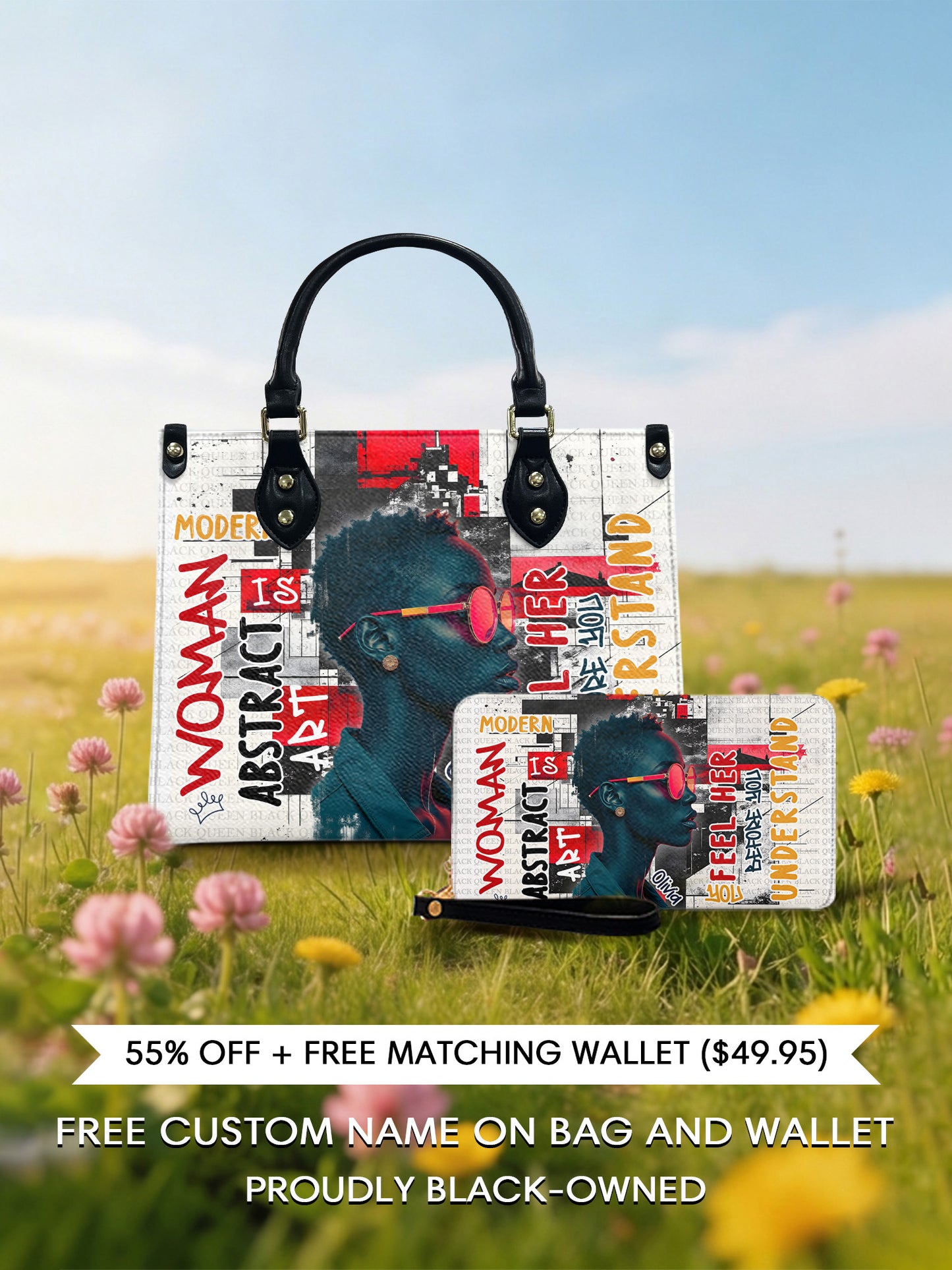 Melaniva Graffiti Art Purse Afrocentric Abstract Woman Handbag Deal - Melaniva