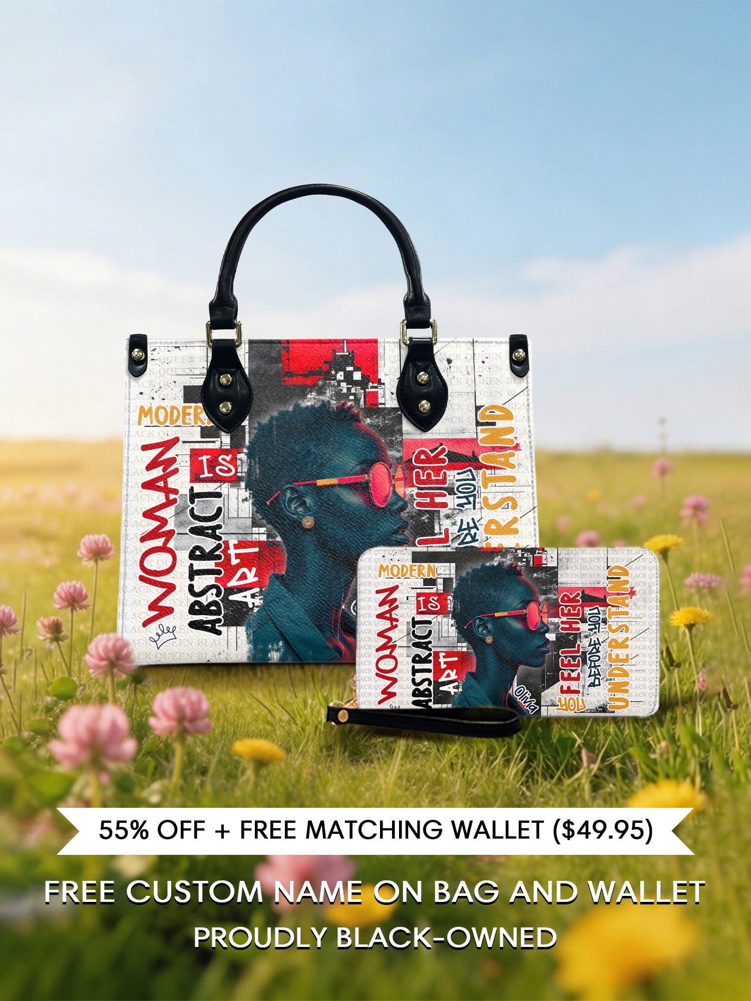 Melaniva Graffiti Art Purse Afrocentric Abstract Woman Handbag Deal - Melaniva