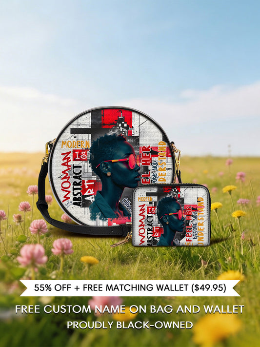 Melaniva Graffiti Art Purse Leather Circle Crossbag Deal - Melaniva