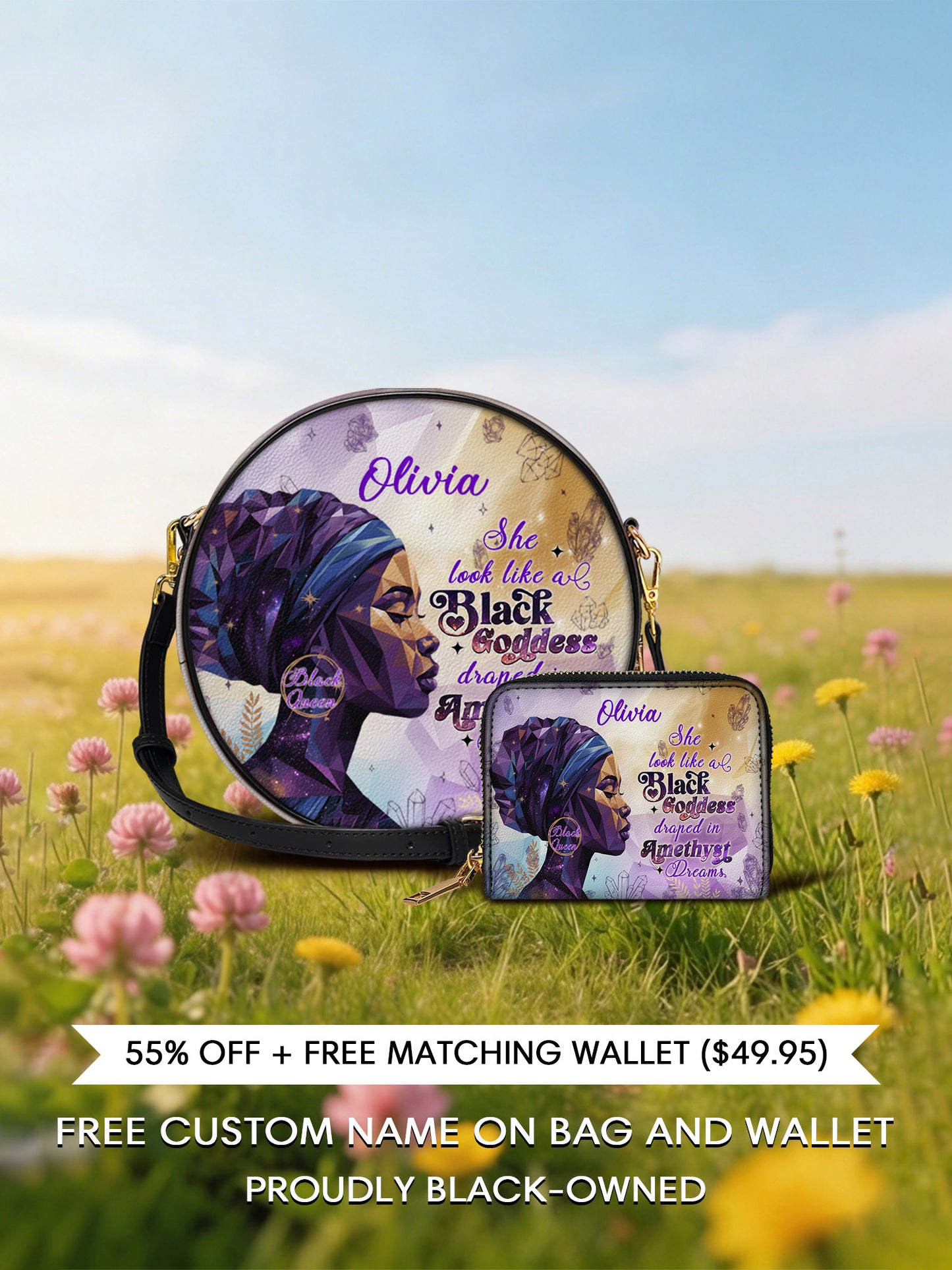 Melaniva "Amethyst Dreams" Leather Circle Crossbag Deal - Melaniva