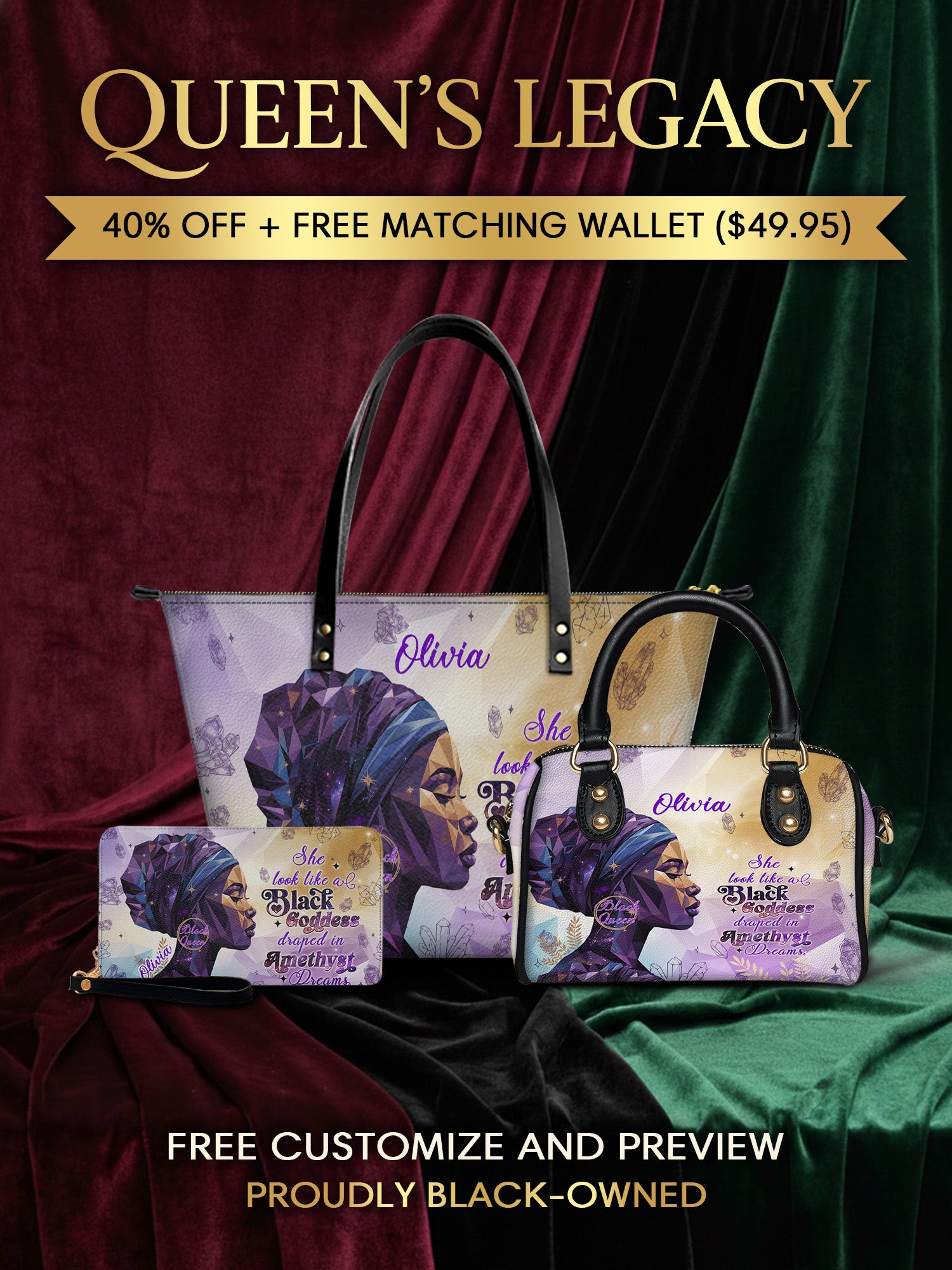 Melaniva "Amethyst Dreams" Tote Bag The Perfect Trio - Melaniva