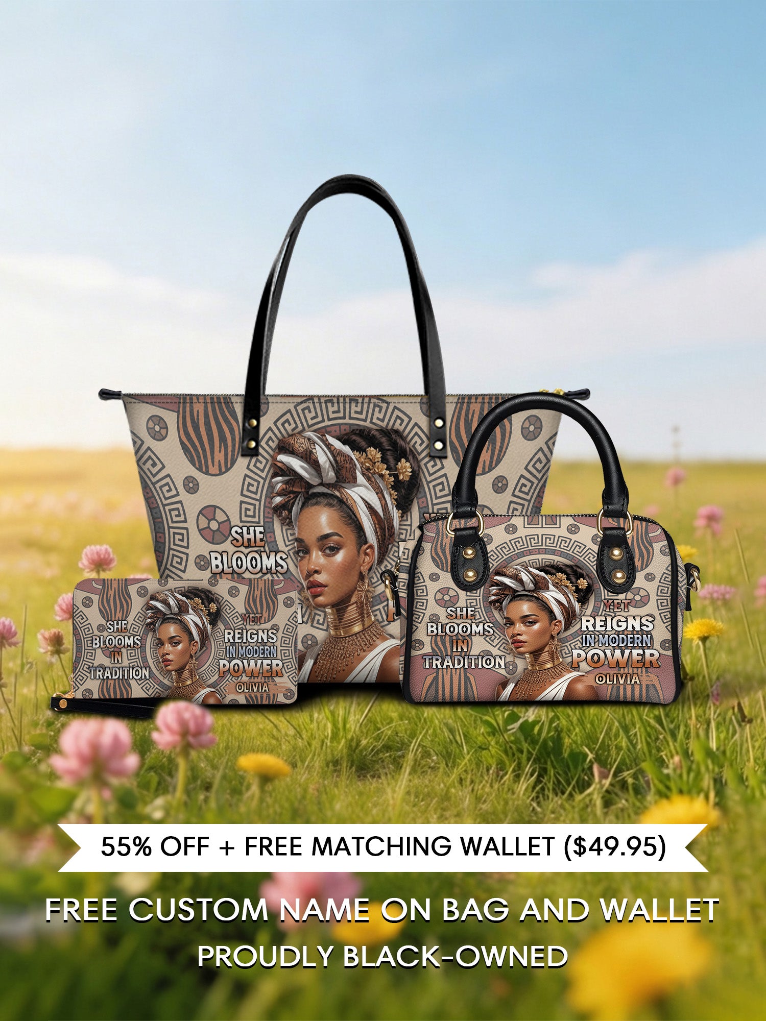 Melaniva "Luxury Essence" Tote Bag The Perfect Trio - Melaniva