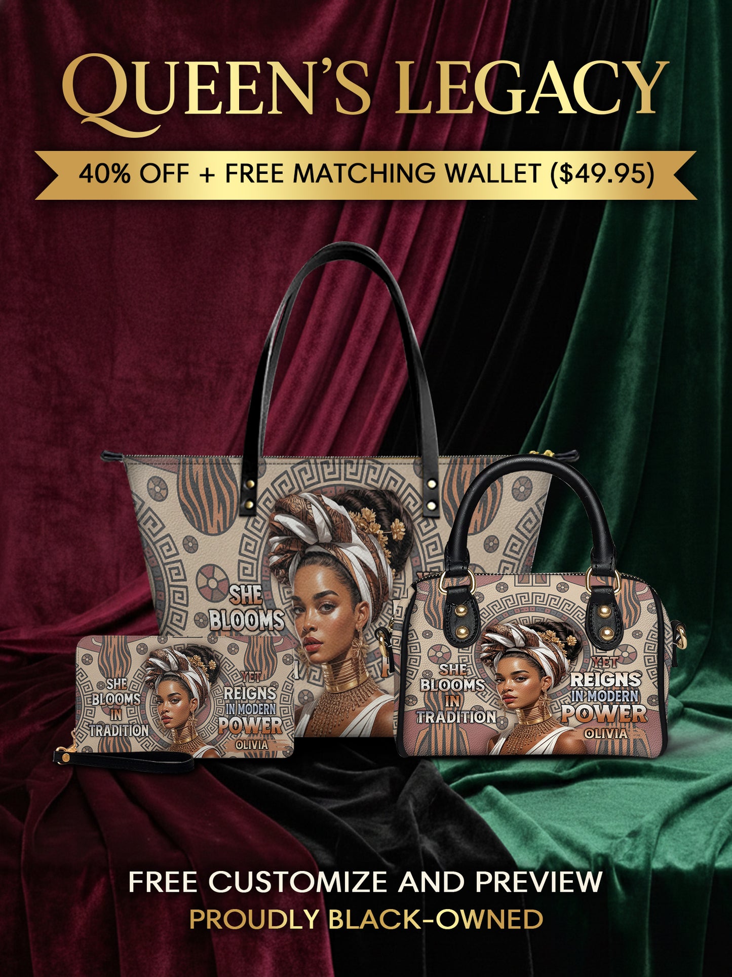 Melaniva "Luxury Essence" Tote Bag The Perfect Trio - Melaniva