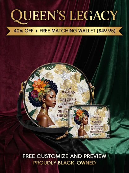 Melaniva Eternal Blossom Leather Circle Crossbody Bag - Melaniva