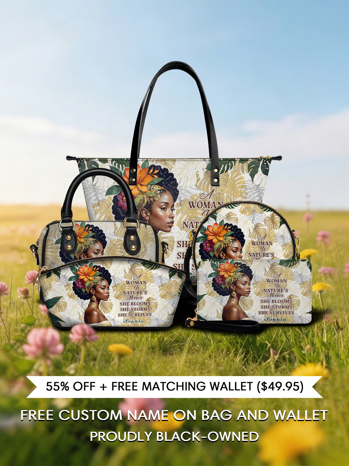 Melaniva "Eternal Blossom" Tote Bag The Lucky Bundle - Melaniva