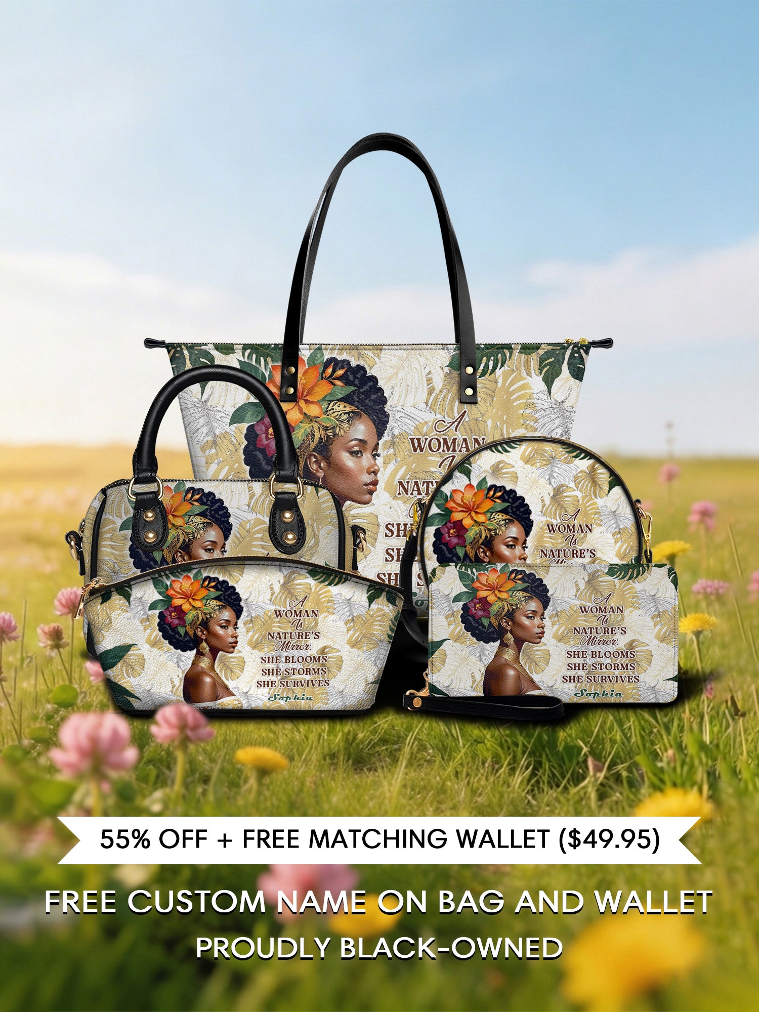 Melaniva "Eternal Blossom" Tote Bag The Lucky Bundle - Melaniva