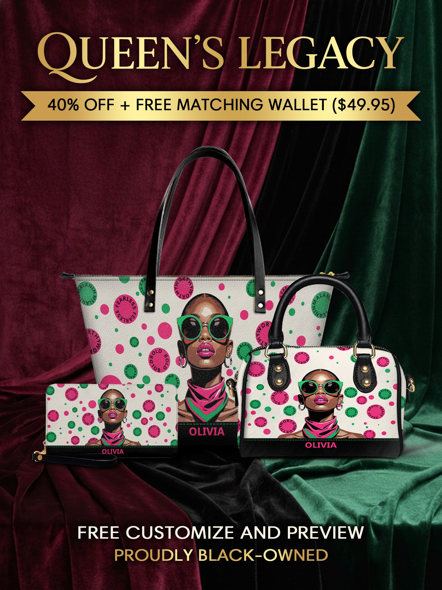 Melaniva “Bold & Worthy” Tote Bag The Perfect Trio - Melaniva