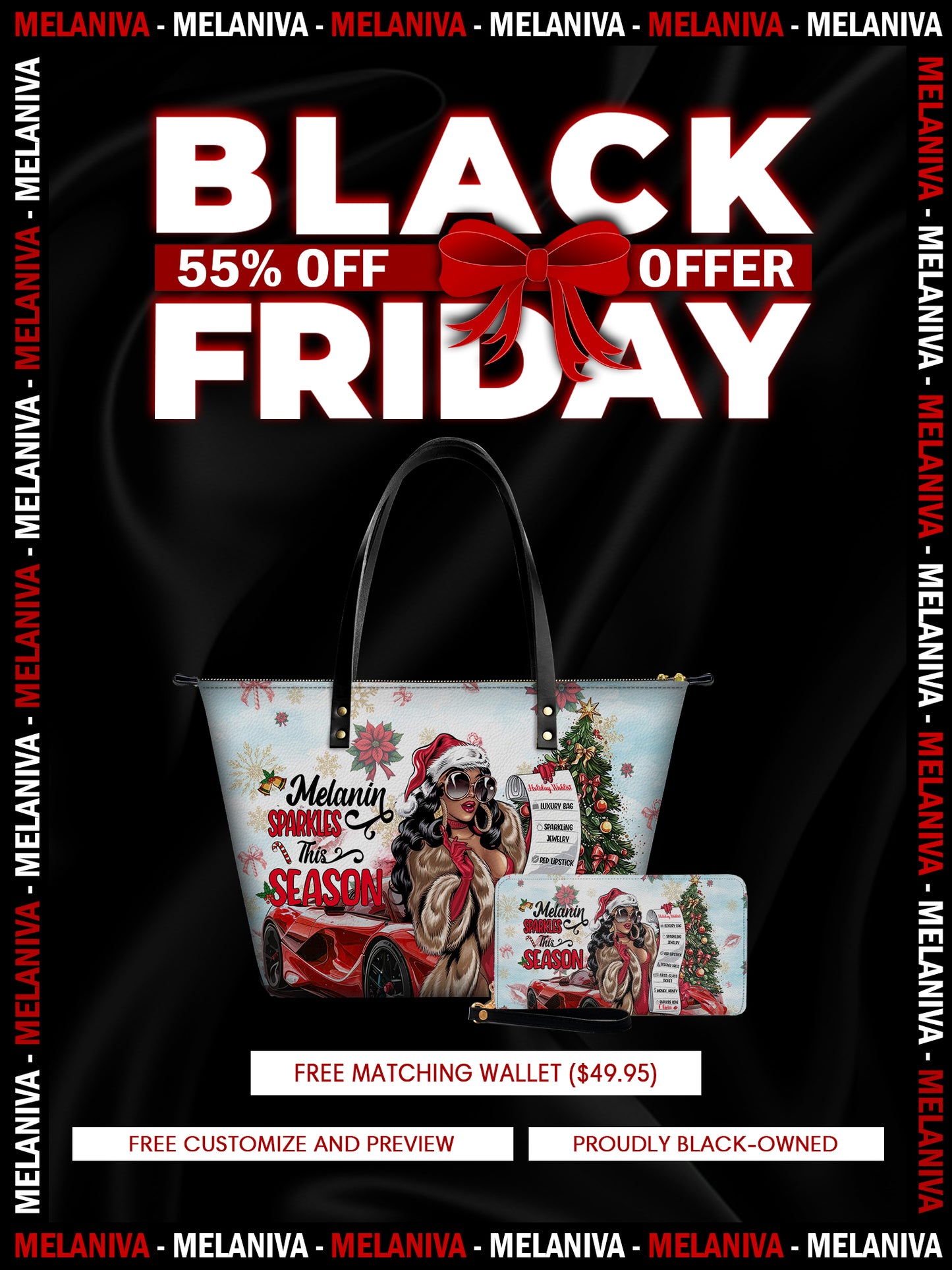 Melaniva Christmas Dreams Leather Totebag Deal