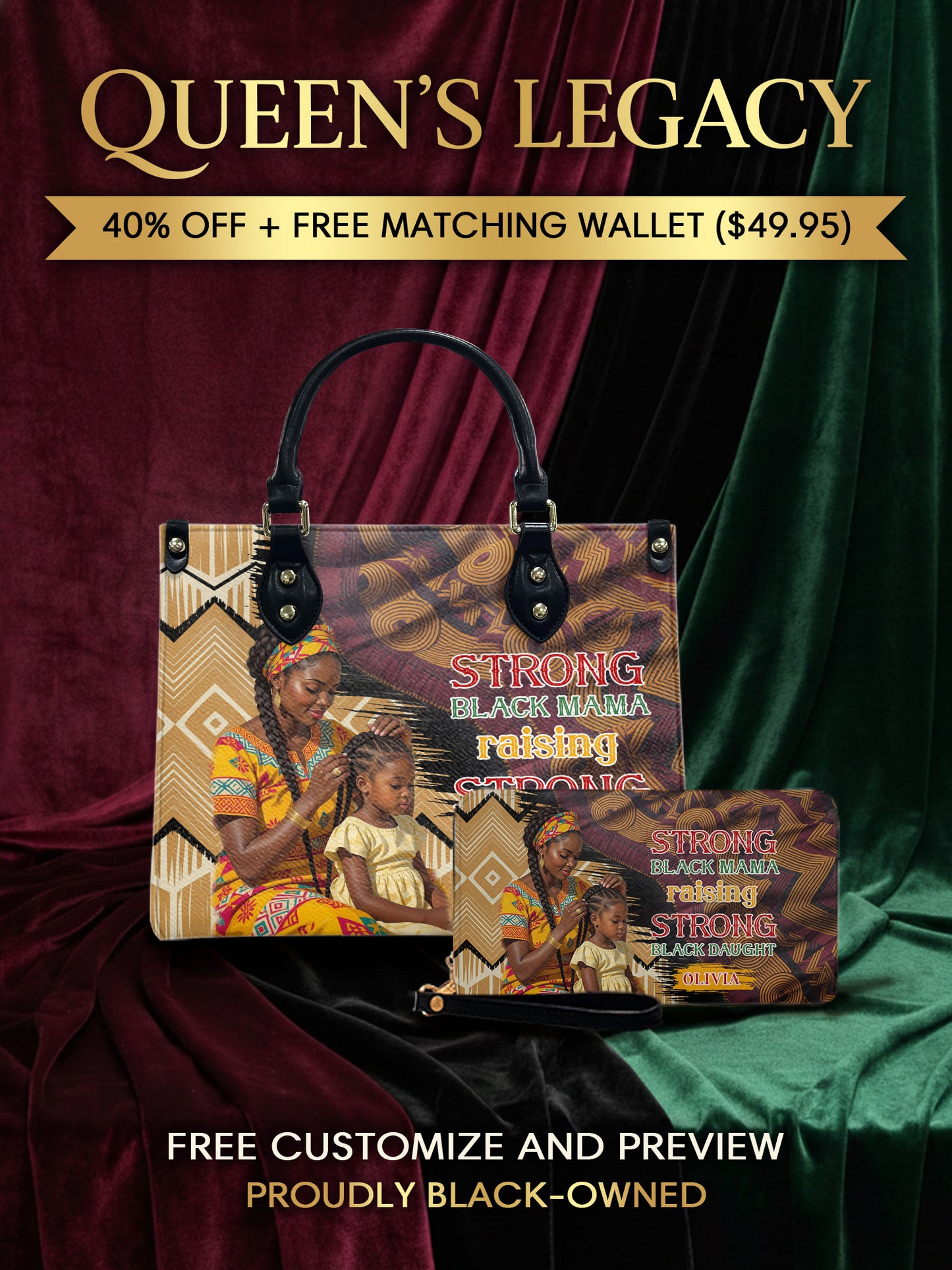 Melaniva "Black Queen & Princess" Leather Handbag Deal - Melaniva