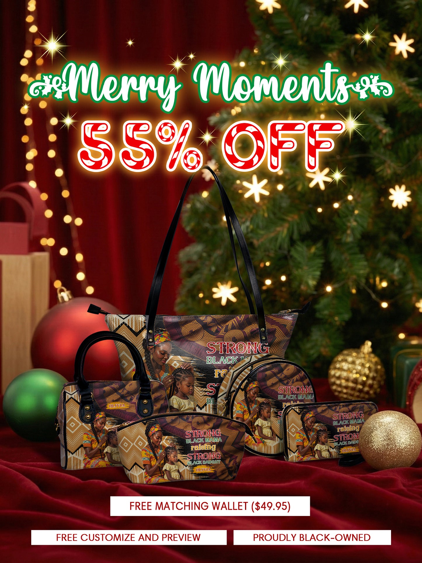 Melaniva "Black Queen & Princess" Tote Bag The Lucky Bundle