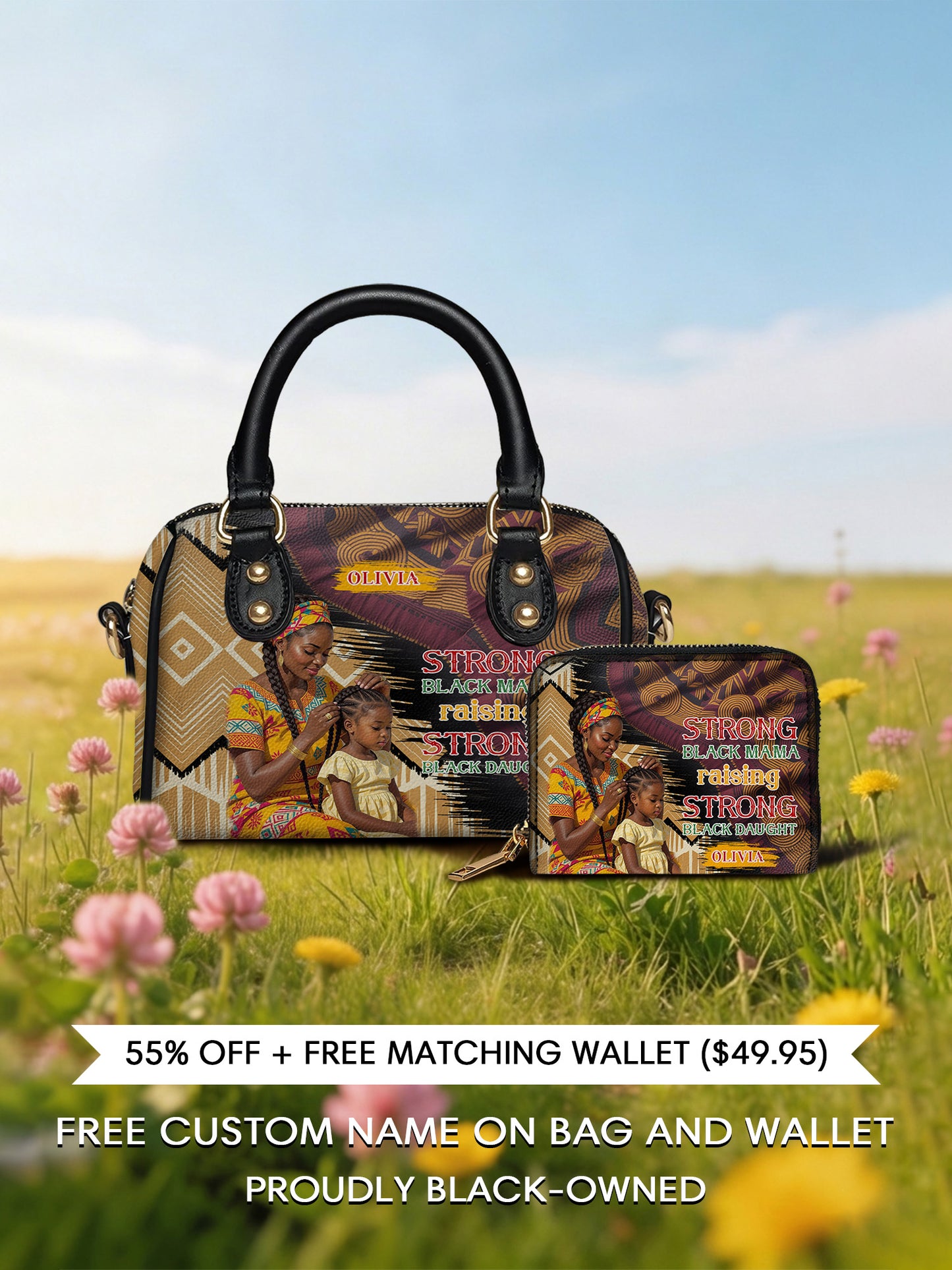 Melaniva "Black Queen & Princess" Leather Mini Satchel Deal - Melaniva