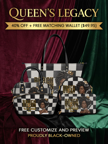 Melaniva "Black Queen Royal Elegance" Tote Bag The Lucky Bundle - Melaniva