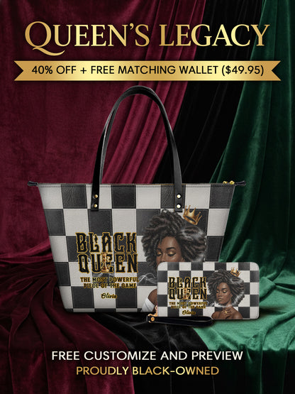 Melaniva “Black Queen Royal Elegance” Leather Totebag Deal - Melaniva