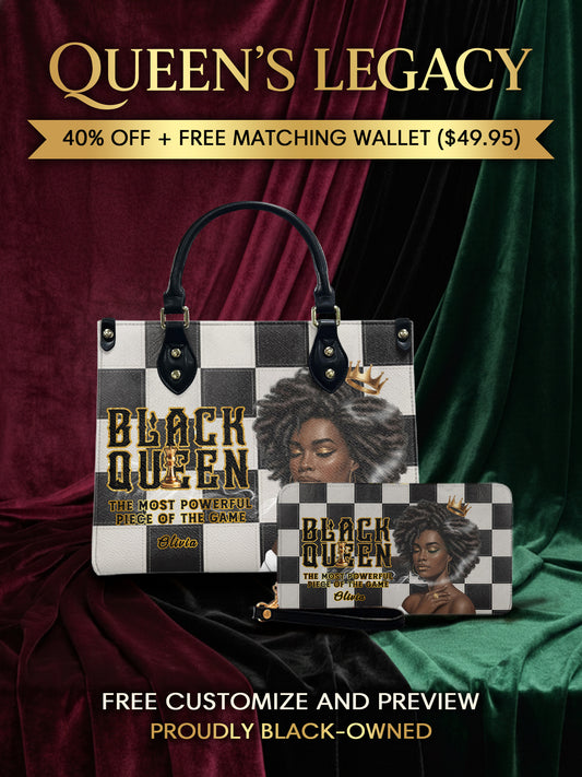 Melaniva “Black Queen Royal Elegance” Leather Handbag Deal - Melaniva