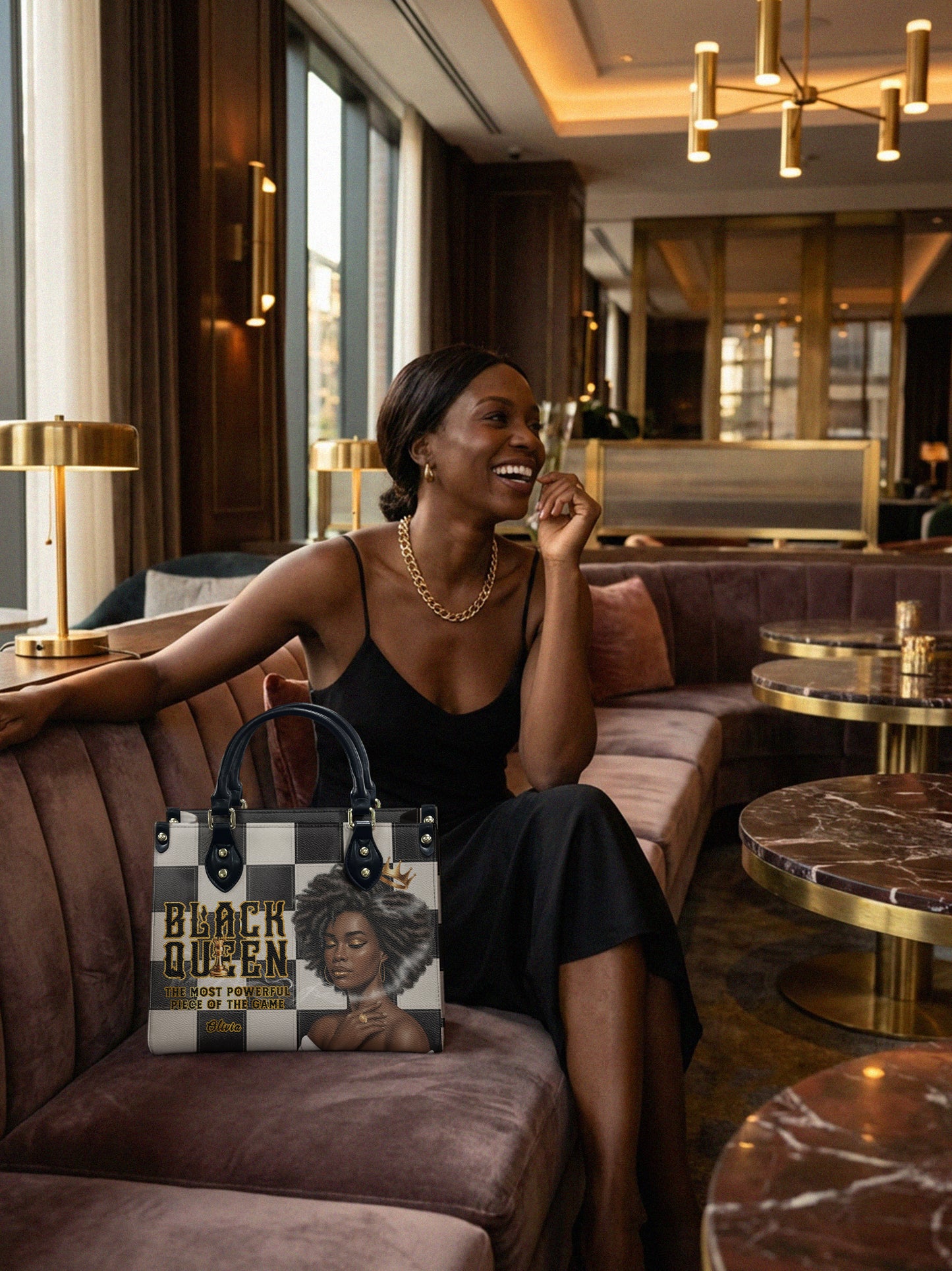 Melaniva “Black Queen Royal Elegance” Leather Handbag Deal - Melaniva