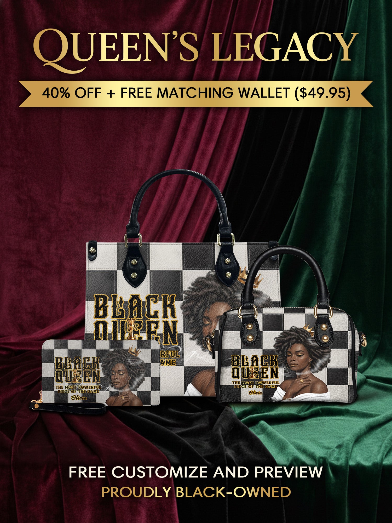 Melaniva "Black Queen Royal Elegance" The Perfect Trio - Melaniva