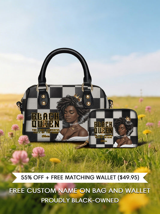 Melaniva "Black Queen Royal Elegance" Leather Mini Satchel Deal - Melaniva