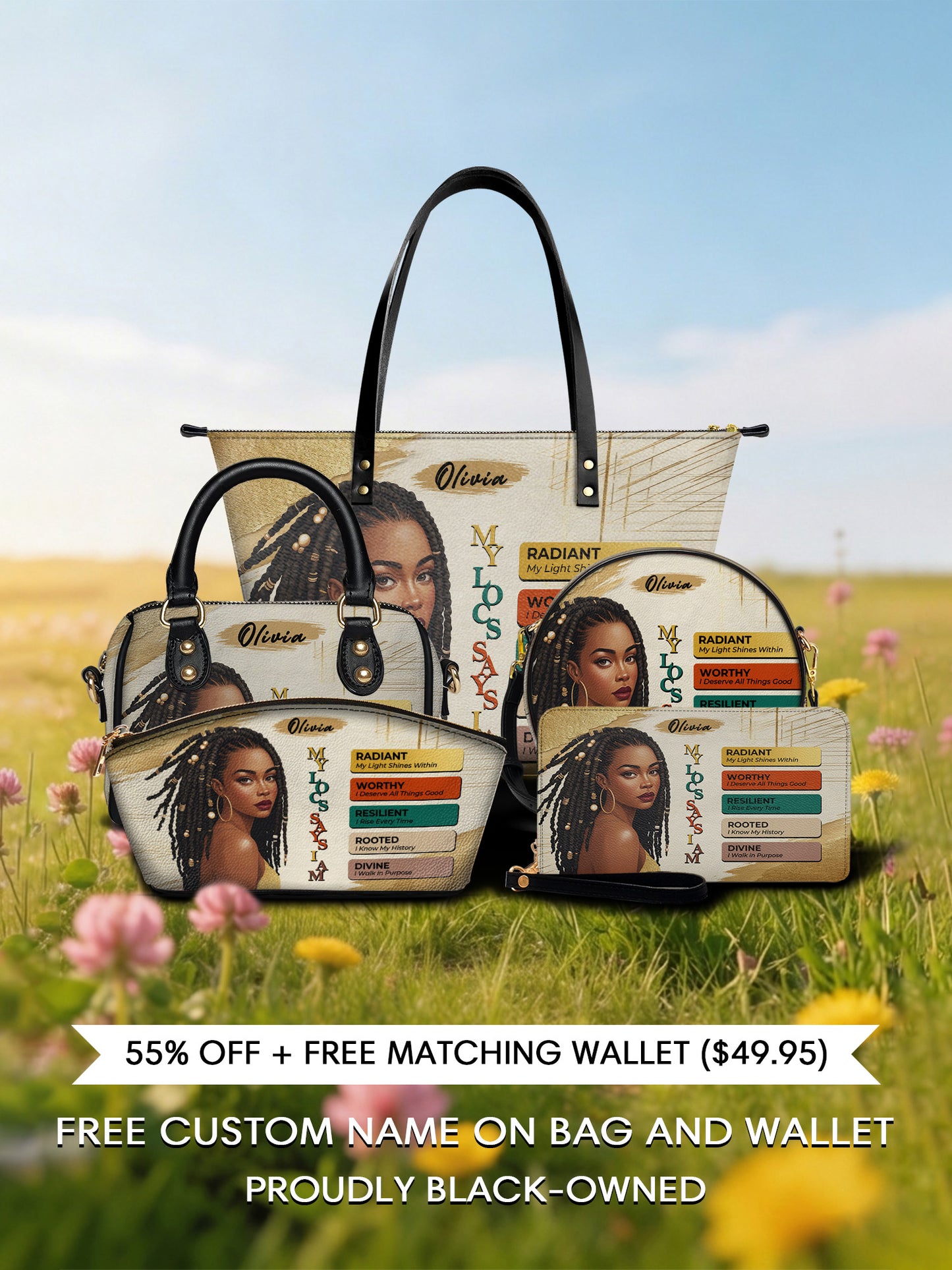 Melaniva “The Power of I Am” Tote Bag The Lucky Bundle - Melaniva
