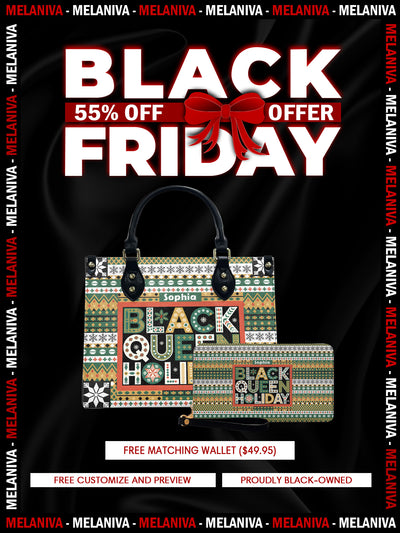 Melaniva Black Queen Holiday Leather Handbag Deal