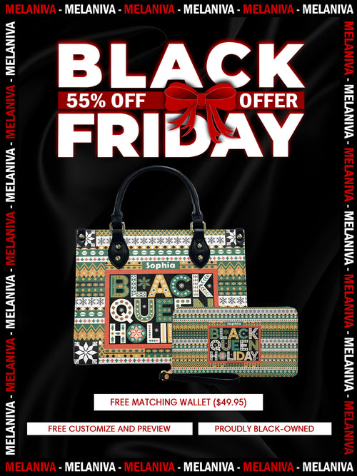 Melaniva Black Queen Holiday Leather Handbag Deal
