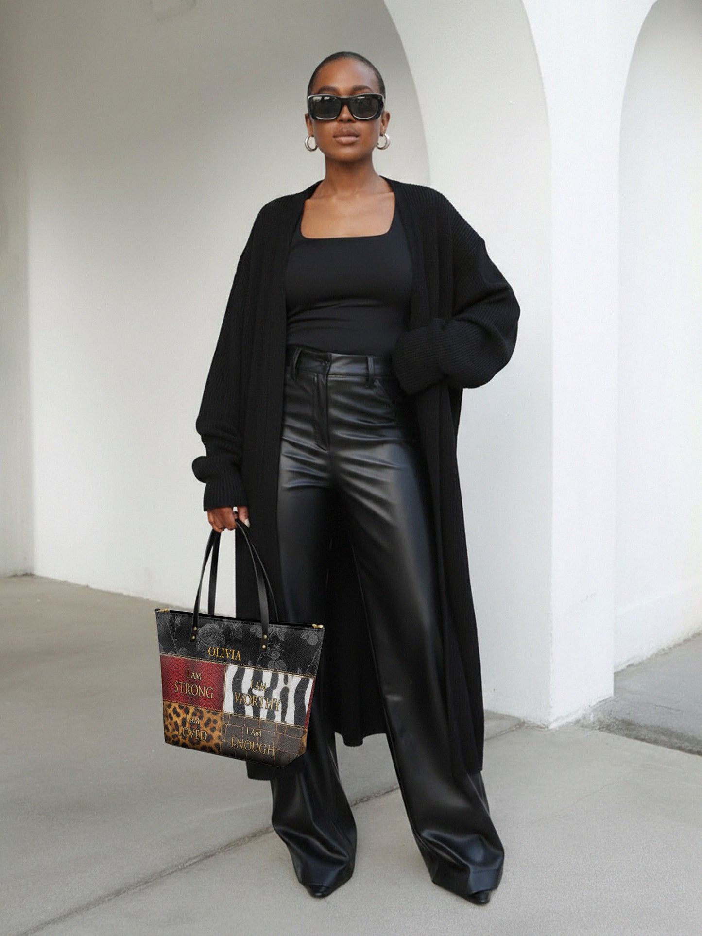 Melaniva Patchwork of Power Leather Tote Bag Deal (FREE WALLET)