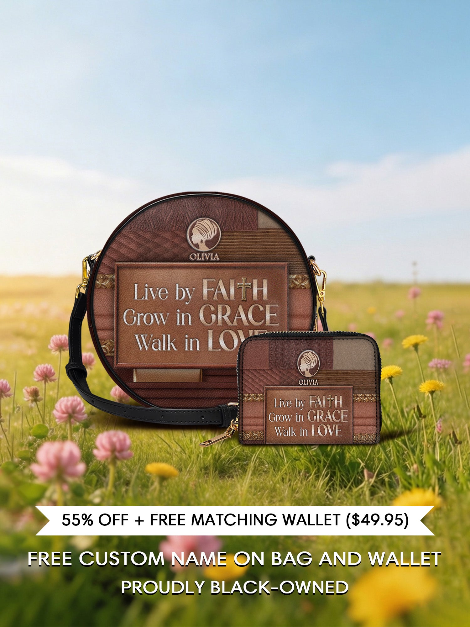 Melaniva Faith & Grace Leather Circle Crossbag Deal - Melaniva