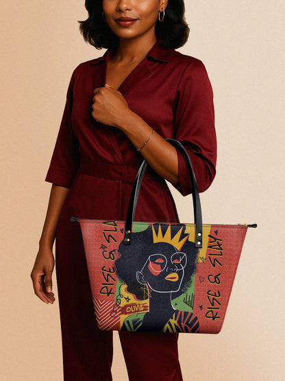 Melaniva Crowned Muse Satchel Red Tote Bag Deal (FREE WALLET)