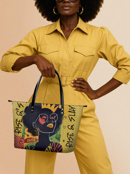 Melaniva Crowned Muse Satchel Yellow Leather Tote Bag Deal (FREE WALLET)