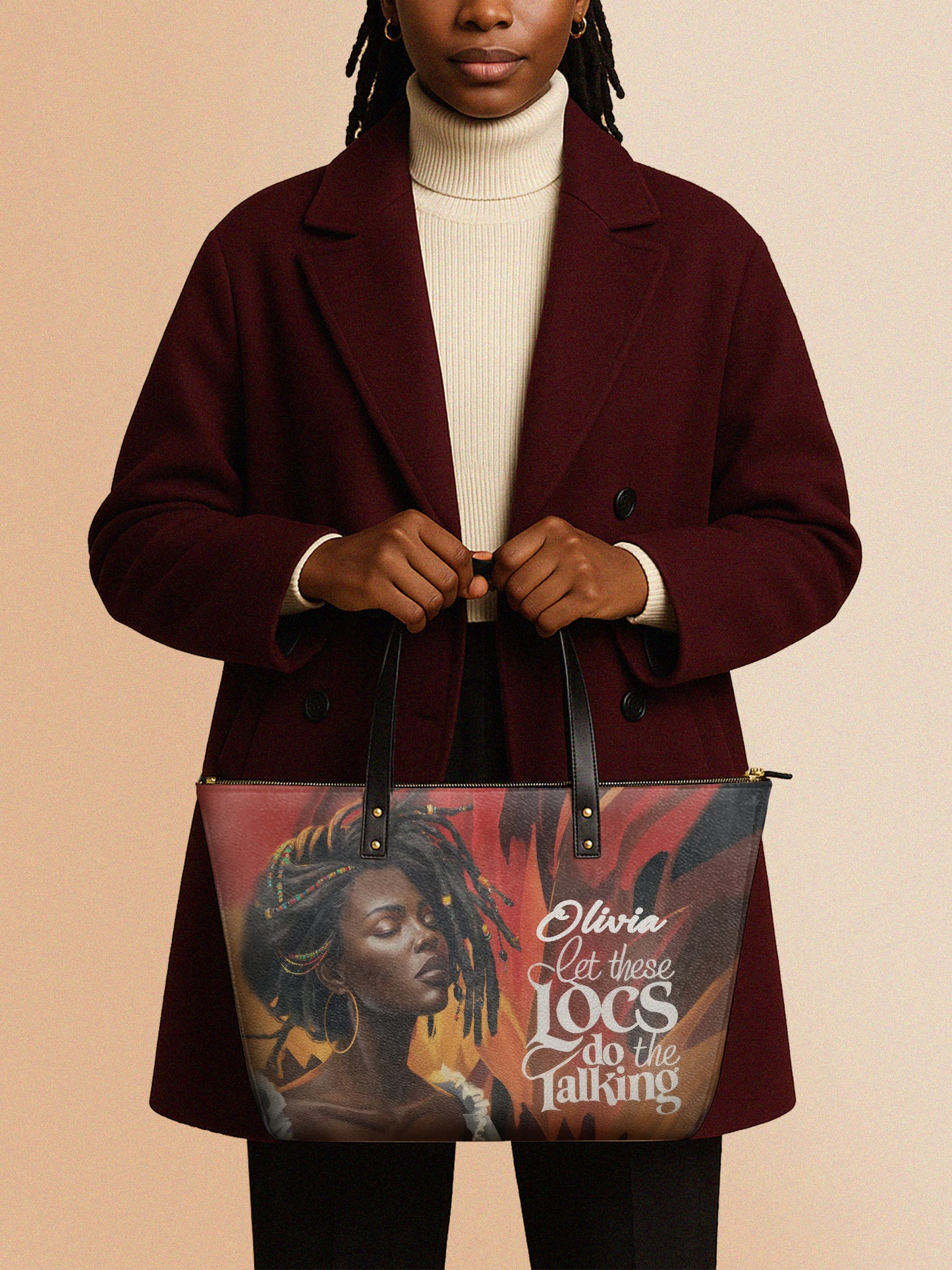 Melaniva Locs Speak Leather Tote Bag Deal (FREE WALLET)