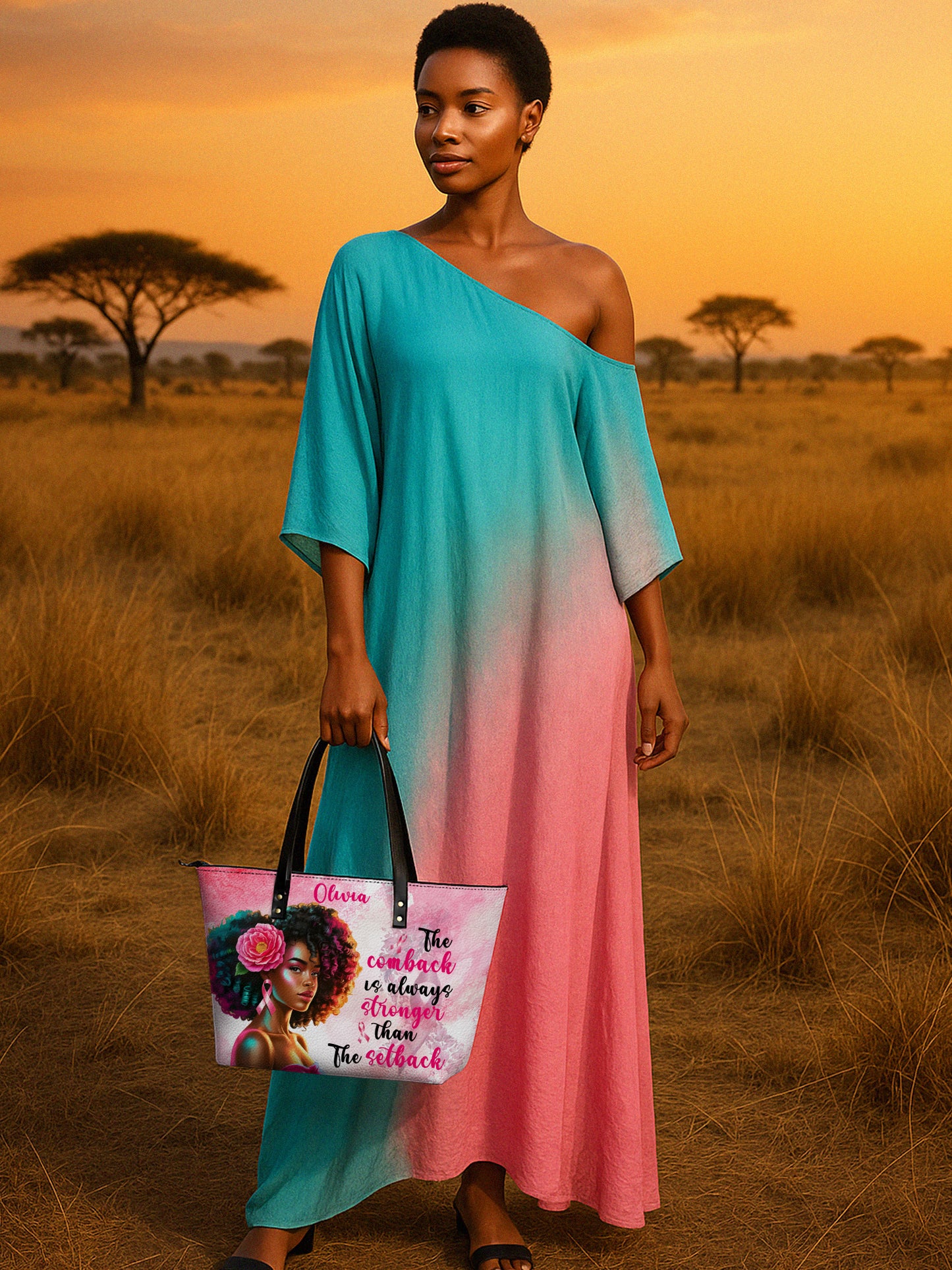 Melaniva Stronger in Pink Leather Tote Bag Deal