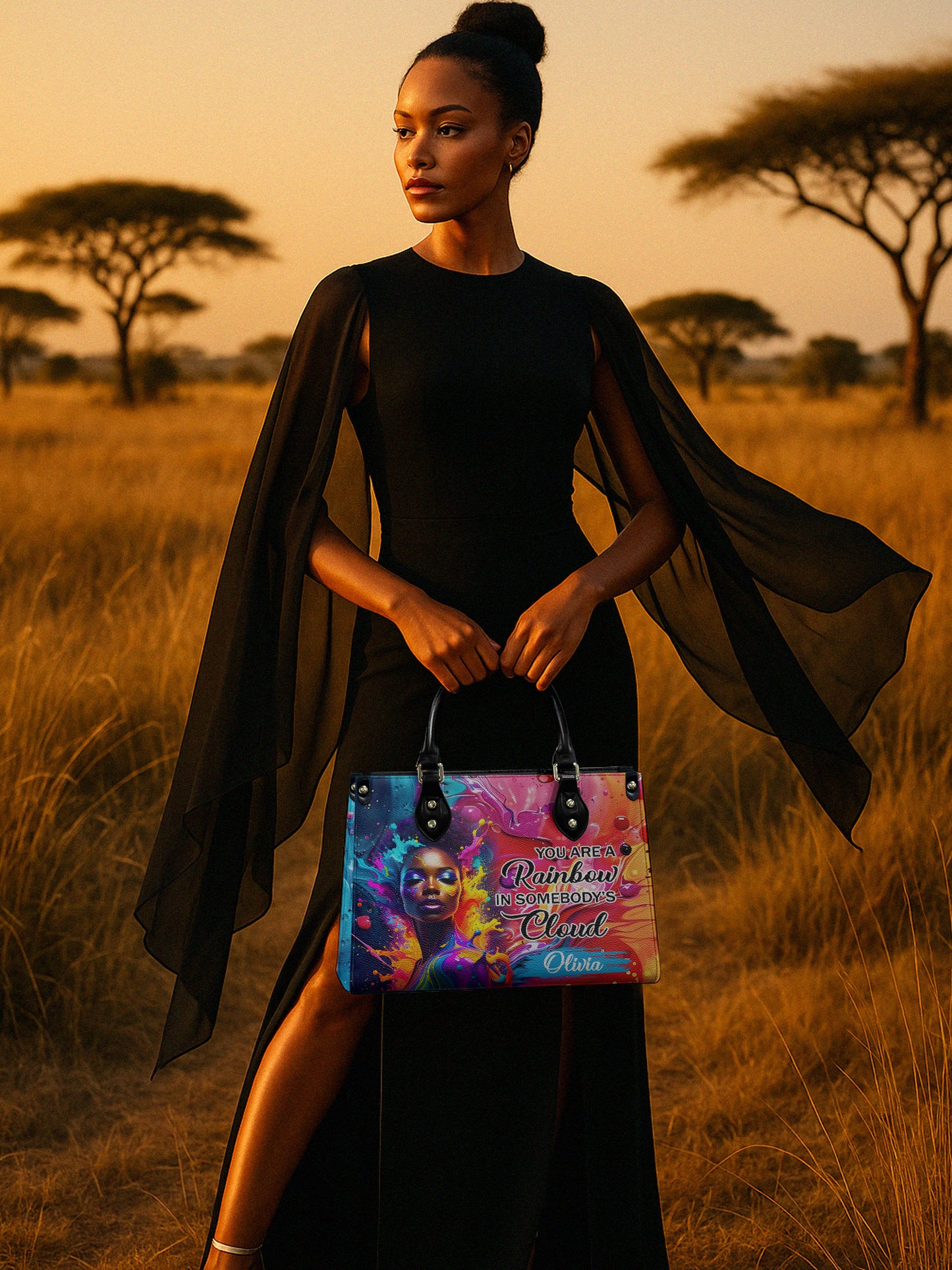 Melaniva Rainbow Clouds Leather Handbag Deal